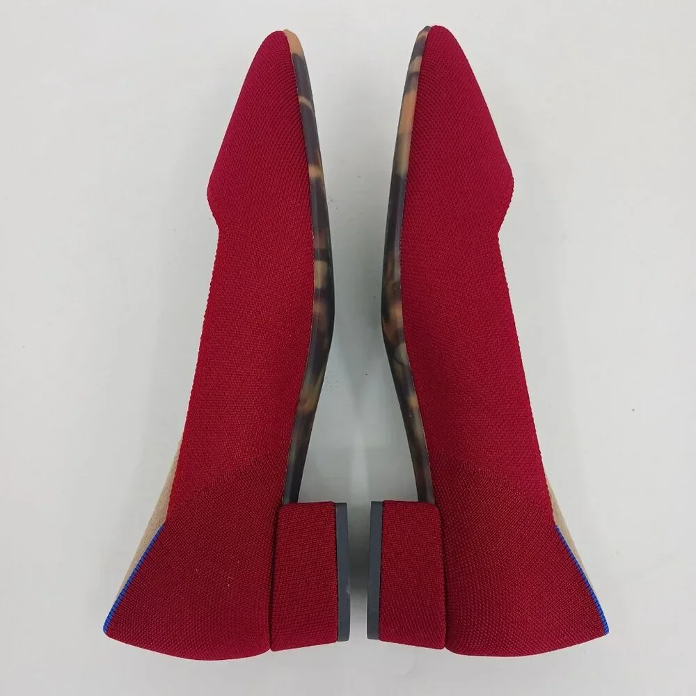 Rothys The High Point Comfort Heel Autumn Red US 13 Machine Washable Sustainable